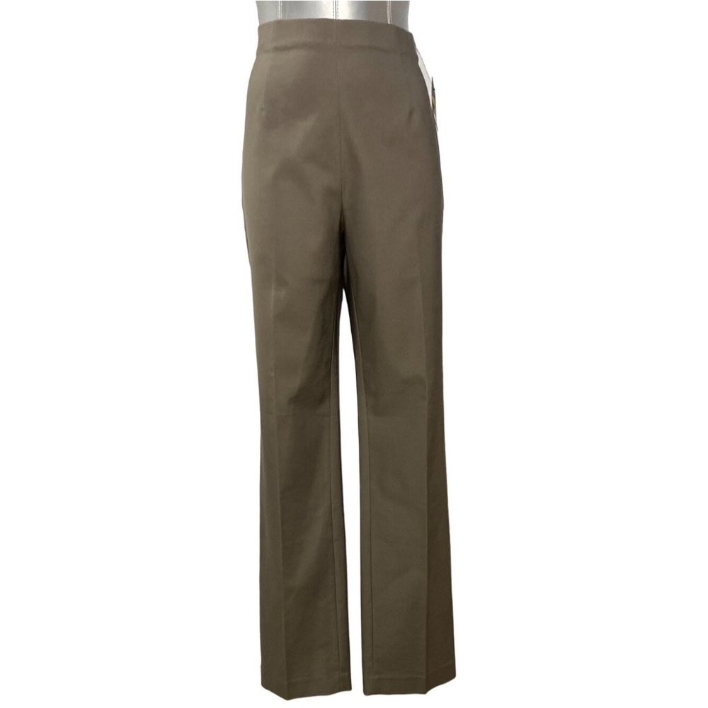 ZOZO 10 Dress‎ Pants Trousers Mushroom Gray High Waist Work Washable Straight